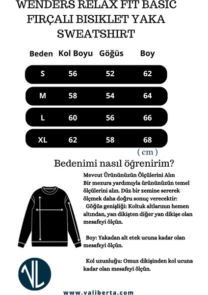 Wenders Relax Fit Basic Fırçalı Interlok Bisiklet Yaka Erkek Sweatshirt - Siyah