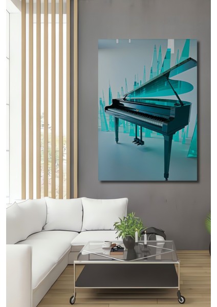 Kristal Düşler Piyano Modern Sanat Ev/işyeri/ofis Dekoratif Ahşap Kare Tablo