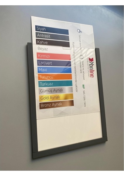 10 Adet A4 Antrasit Belge Sertifika Çerçevesi Kendinden Yapışkanlı Kolay Değiştirilebilir Föylük