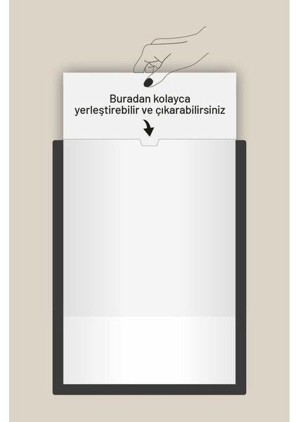 10 Adet A4 Antrasit Belge Sertifika Çerçevesi Kendinden Yapışkanlı Kolay Değiştirilebilir Föylük