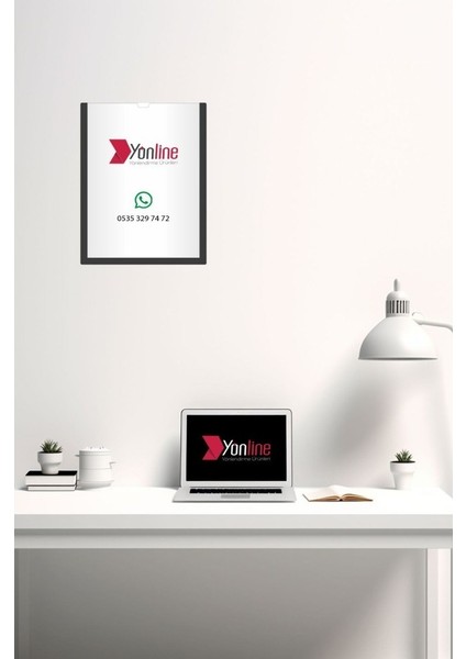 10 Adet A4 Antrasit Belge Sertifika Çerçevesi Kendinden Yapışkanlı Kolay Değiştirilebilir Föylük