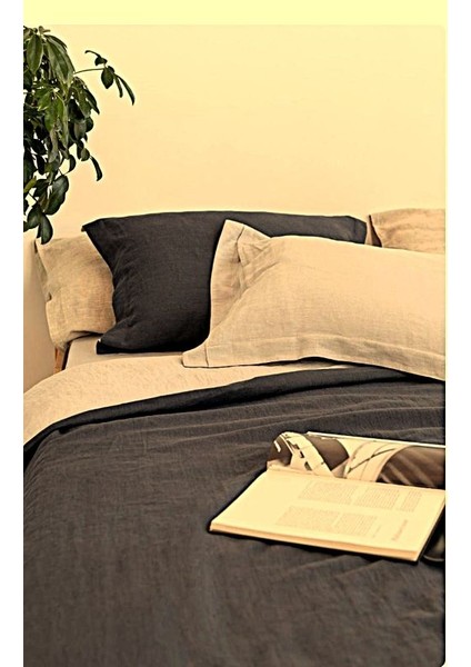 Siyah-Naturel 100%100 Pamuklu Yıkamalı Vintage Çift Kişilik Nevresim Takımı, ( 200 x 220) fiyatları
