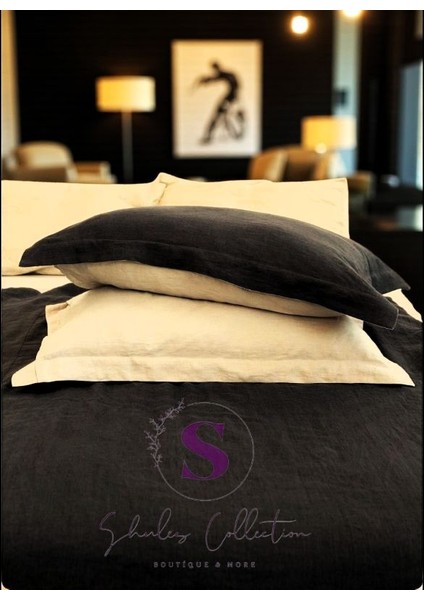 Siyah-Naturel 100%100 Pamuklu Yıkamalı Vintage Çift Kişilik Nevresim Takımı, ( 200 x 220) modelleri