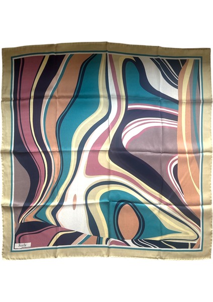 Çizgili Sura Ipek Eşarp modelleri