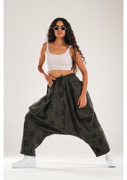 Poker Desenli Avangard Şalvar Pantolon modelleri