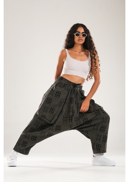 Poker Desenli Avangard Şalvar Pantolon fırsatları