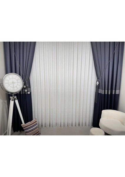 Nivemeshome Karan Gümüş 1/3 Sık Pileli Tül Perde Apm