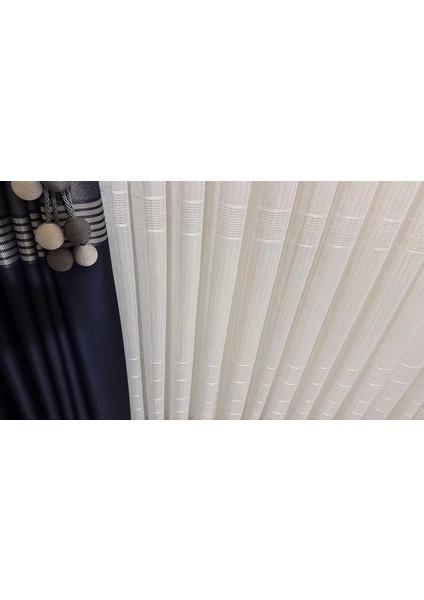 Nivemeshome Karan Gümüş 1/3 Sık Pileli Tül Perde Apm