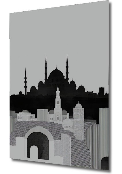 Istanbul Silüeti Modern Sanat Dekoratif Ahşap Ev/işyeri/ofis Kare Tablo fiyatları