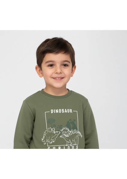 Dinazor Baskılı Erkek Çocuk Sweatshirt
