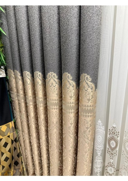 Nivemeshome Side FT632057 V-101 Gri-Krem 1/3 Sık Pileli Fon Perde Apm fiyatları