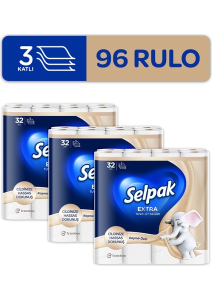 Extra Kaşmir Özlü 96'lı Tuvalet Kağıdı