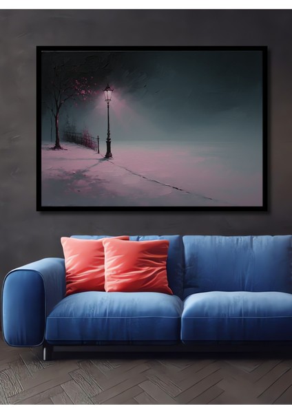 Çerçeve Görünümlü Romantik Park Yağlı Boya Görünümlü Dekoratif Ahşap Ev/işyeri/ofis Kare Tablo