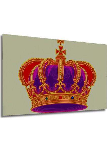Gösterişli Kraliyet Tacı Yağlı Boya Görünümlü Dekoratif Ahşap Ev/işyeri/ofis Kare Tablo modelleri