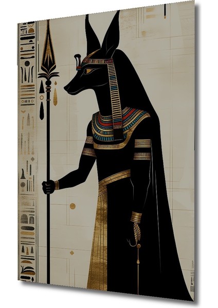Anubis Tanrı Yağlı Boya Görünümlü Dekoratif Ahşap Ev/işyeri/ofis Kare Tablo fiyatları