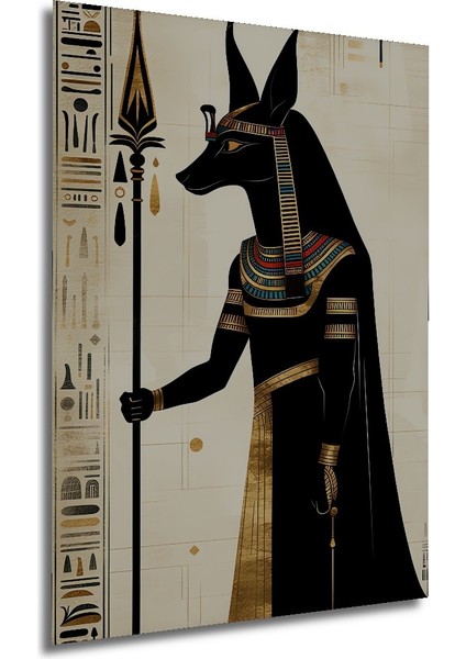 Anubis Tanrı Yağlı Boya Görünümlü Dekoratif Ahşap Ev/işyeri/ofis Kare Tablo modelleri
