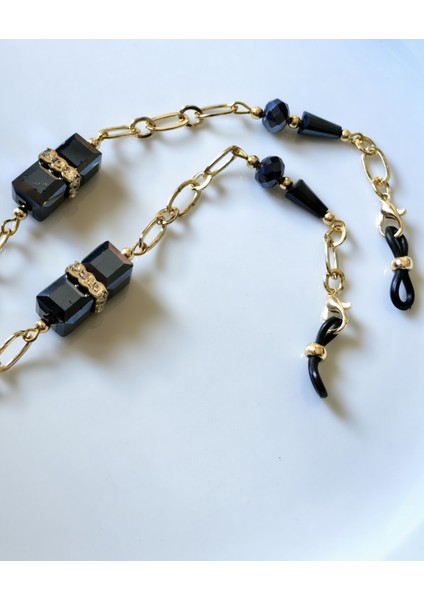 Gözlük Zinciri Altın Kaplama Zincirli Gerçek Kristal Taşlı Gözlük Askısı indirimleri