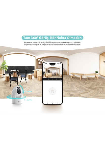 Hero C1 Akıllı Kamera - Akıllı Ev Kamerası 360 Hd 1600P 2mp (Dahua Türkiye Garantili)
