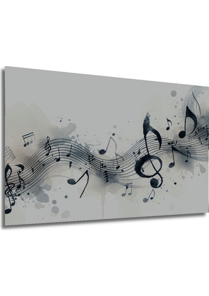Müzik Notaları Sulu Boya Görünümlü Dekoratif Ahşap Ev/işyeri/ofis Kare Tablo modelleri
