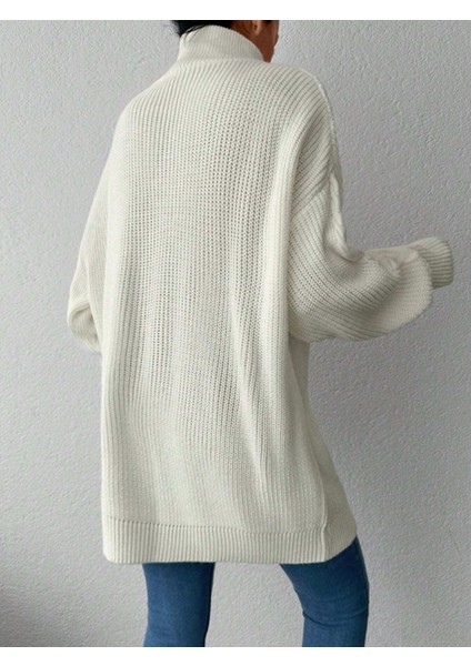 Selanik Örgülü Fermuarlı Tunik Triko Kazak fırsatları