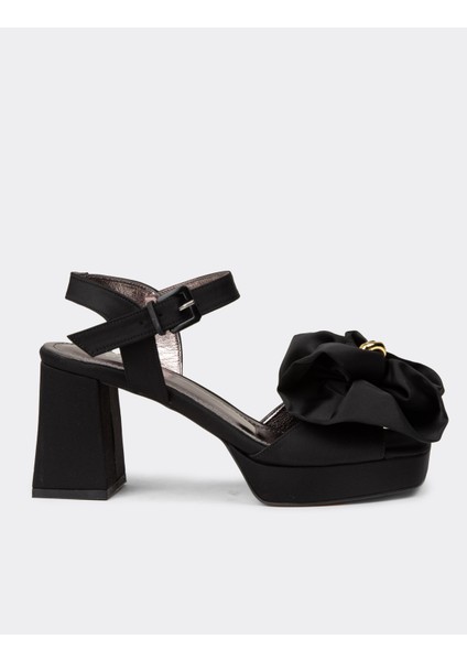 Kadın Siyah Fiyonk Detaylı Abiye Ayakkabı - K0101ZSYHC01