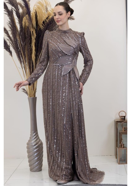 Bergüzar Tesettür Abiye Vizon