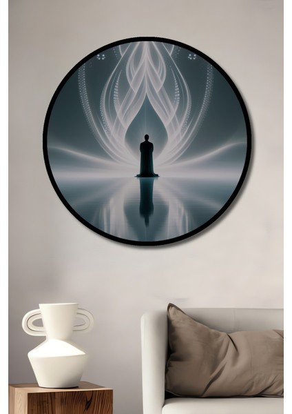 Çerçeve Görünümlü Ilahi Işık Huzmesi Modern Sanat Dekoratif Ahşap Ev/işyeri/ofis Yuvarlak Tablo