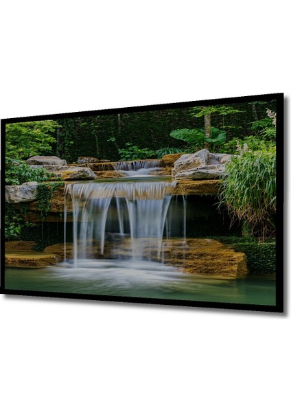 Çerçeve Görünümlü Doğal Dekoratif Ahşap Şelale Cenneti Ev/işyeri/ofis Kare Tablo fiyatları
