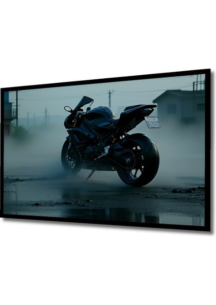 Çerçeve Görünümlü Siyah Motor Tutkusu Dekoratif Ahşap Dekoratif Ev/işyeri/ofis Kare Tablo fiyatları