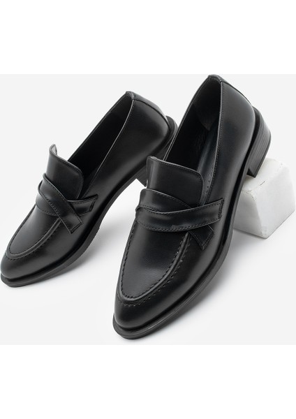 Kadın Loafer Makosen Günlük Ayakkabı Mendi Siyah