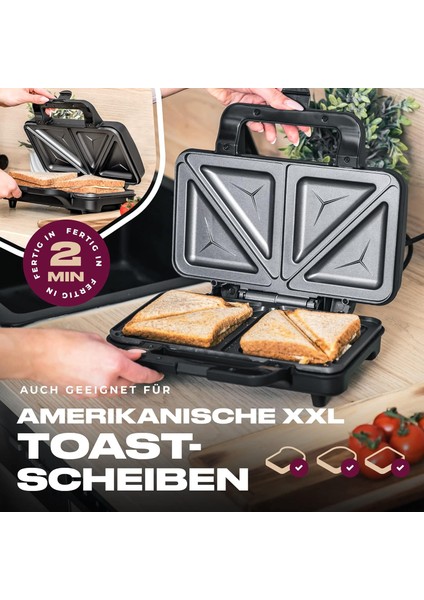 Proficook Pc-St 1092 Xxl Sandviç Tost Makinesi – 900W Elektrikli Sandwichtoaster, Extra Büyük Plakalar & Antihaft Kaplama fiyatları