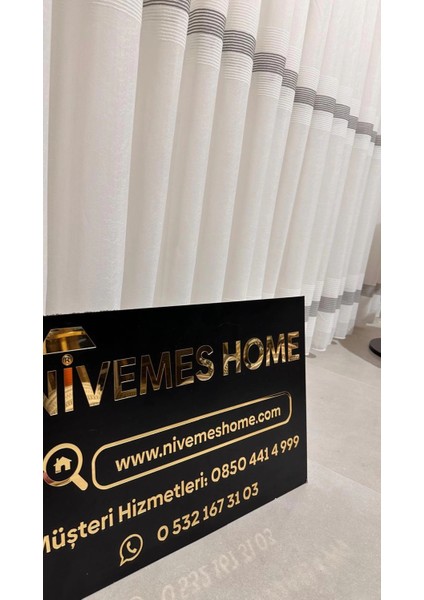 Nivemeshome Keten Maya W011905.804 1/2,5 Sık Pileli Tül Perde Apm