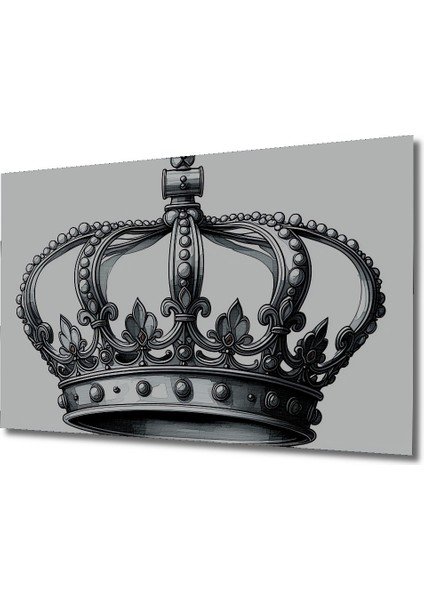 Majestik Taç Kara Kalem Görünümlü Dekoratif Ahşap Ev/işyeri/ofis Kare Tablo fiyatları