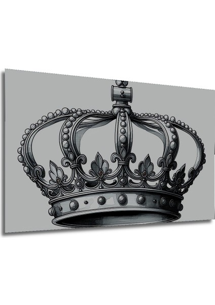 Majestik Taç Kara Kalem Görünümlü Dekoratif Ahşap Ev/işyeri/ofis Kare Tablo modelleri