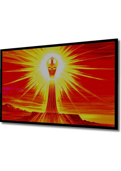 Çerçeve Görünümlü Tutankamon Güneş Tapınağı Yağlı Boya Görünümlü Dekoratif Ahşap Ofis Kare Tablo fiyatları