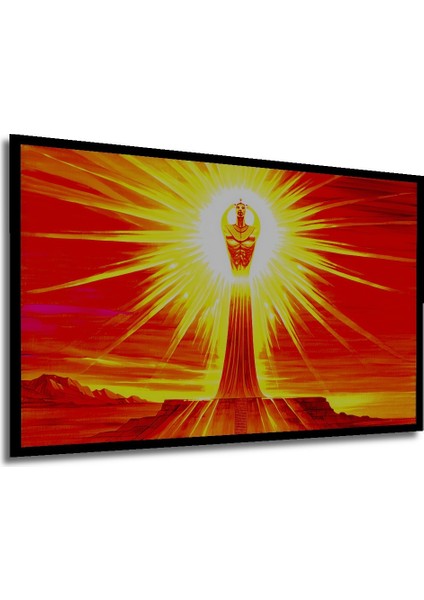 Çerçeve Görünümlü Tutankamon Güneş Tapınağı Yağlı Boya Görünümlü Dekoratif Ahşap Ofis Kare Tablo modelleri