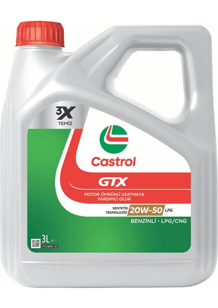 Gtx Lpg 20W-50 3 Litre Motor Yağı ( Üretim Yılı 2025 )