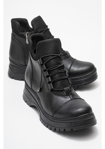 Kadın Bağcıklı Bot Siyah Cilt