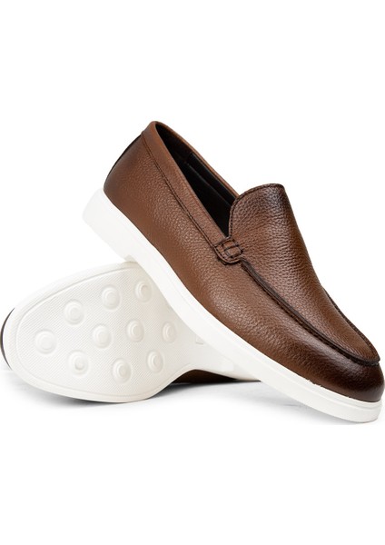 Erkek Hakiki Deri Taba Rengi Loafer Ayakkabı - 01957MTBAE03 modelleri