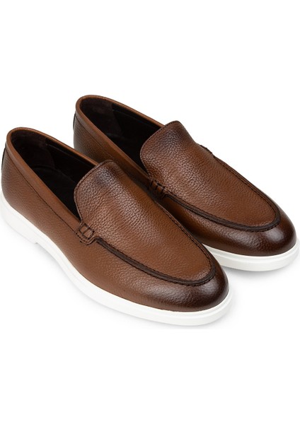Erkek Hakiki Deri Taba Rengi Loafer Ayakkabı - 01957MTBAE03 fırsatları