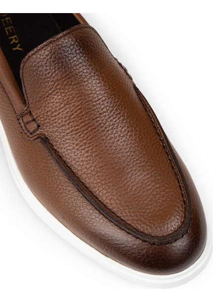 Erkek Hakiki Deri Taba Rengi Loafer Ayakkabı - 01957MTBAE03 indirimleri