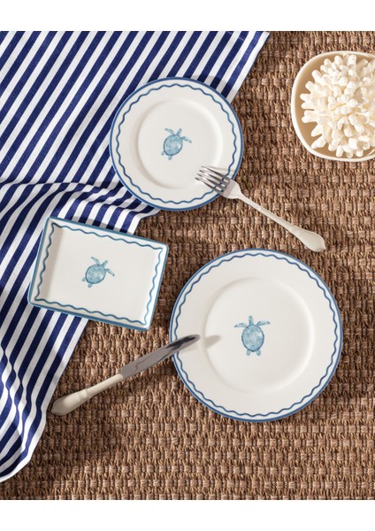 Souterrain 6 Kişilik 15 Parça Sunum Yemek Takımı - Mavi/beyaz