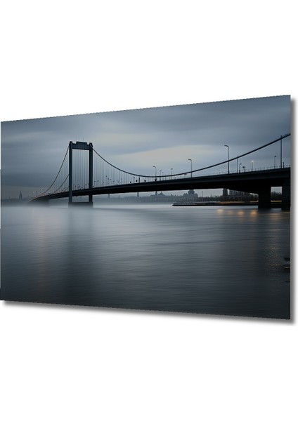 Sisli Nehir Köprüsü Manzarası Dekoratif Ahşap Ev/işyeri/ofis Kare Tablo fiyatları