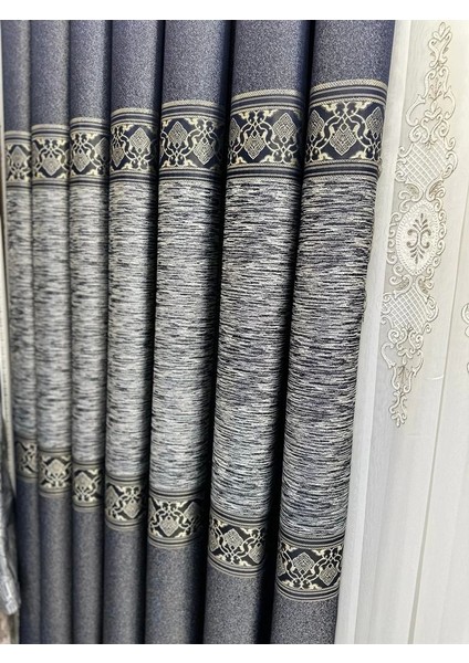 Nivemeshome Likya FT632120 V-502 Lacivert 1/3 Sık Pileli Fon Perde Apm fiyatları