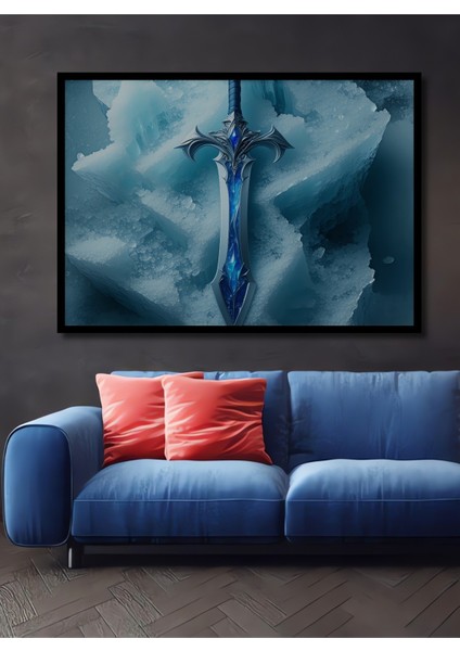 Çerçeve Görünümlü Buz Kılıcı Dijital Sanat Dekoratif Ahşap Ev/işyeri/ofis Kare Tablo