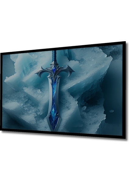 Çerçeve Görünümlü Buz Kılıcı Dijital Sanat Dekoratif Ahşap Ev/işyeri/ofis Kare Tablo fiyatları