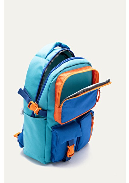 Hkn 9013 3'lü Set Ilkokul Sırt Çantası Okul Çantası Çok Bölmeli Ortopedik Sırt Mavi indirimleri