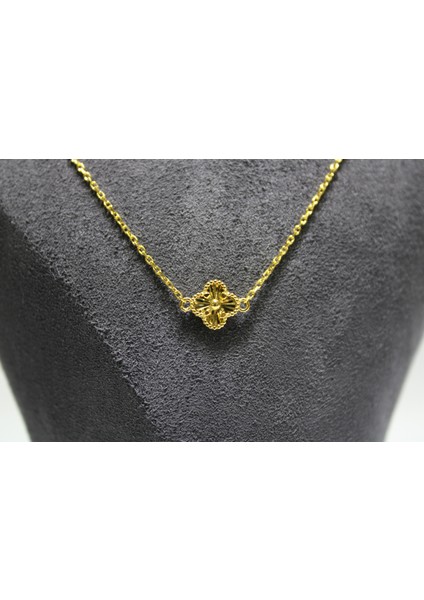 14 Ayar Gerçek Altın Dorikalı Yonca Kolye indirimleri