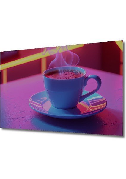 Neon Işıltılı Kahve Keyfi Dekoratif Ahşap Ev/işyeri/ofis Kare Tablo fiyatları