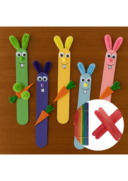 Dondurma Çubuğu 15CM 50LI - Karışık Renk
